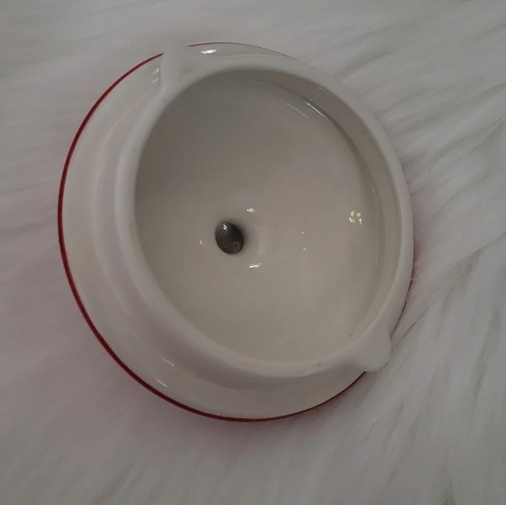 Pottery Barn Rare Vintage Sausalito Red Tea Pot with Bamboo Handle - Picture 6 of 11